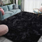 Black Solid Microfiber&Silk Shaggy Rug