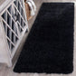 Black Solid Microfiber Shaggy Rug