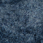 Blue Solid Microfiber&Silk Shaggy Rug