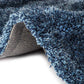 Blue Solid Microfiber&Silk Shaggy Rug