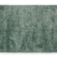 Green Solid Microfiber&Silk Shaggy Rug