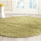 Green Solid Microfiber Shaggy Rug