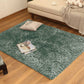 Green Solid Microfiber&Silk Shaggy Rug