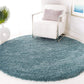 Light Blue Solid Microfiber Shaggy Rug