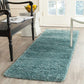 Light Blue Solid Microfiber Shaggy Rug