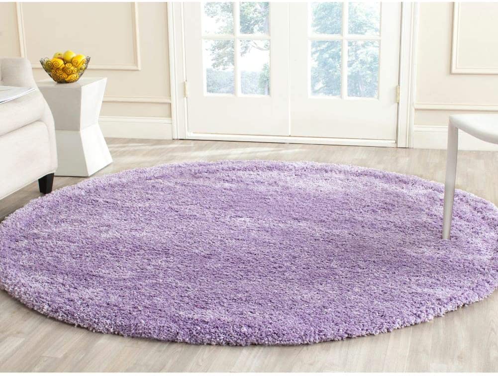 Lilac Solid Microfiber Shaggy Rug