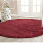 Maroon Solid Microfiber Shaggy Rug