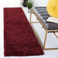 Maroon Solid Microfiber Shaggy Rug