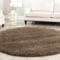 Mushroom Solid Microfiber Shaggy Rug