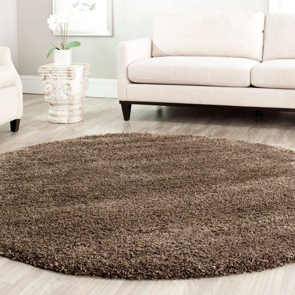 Mushroom Solid Microfiber Shaggy Rug