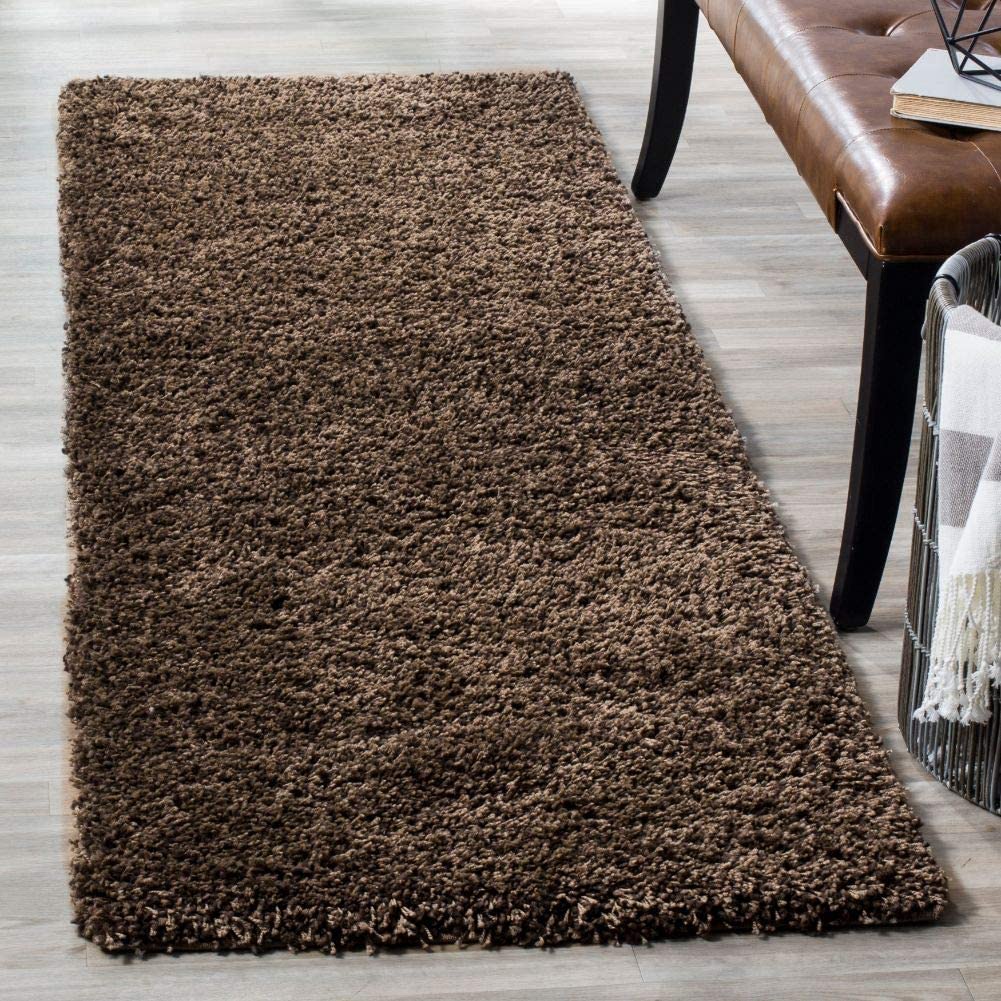 Mushroom Solid Microfiber Shaggy Rug