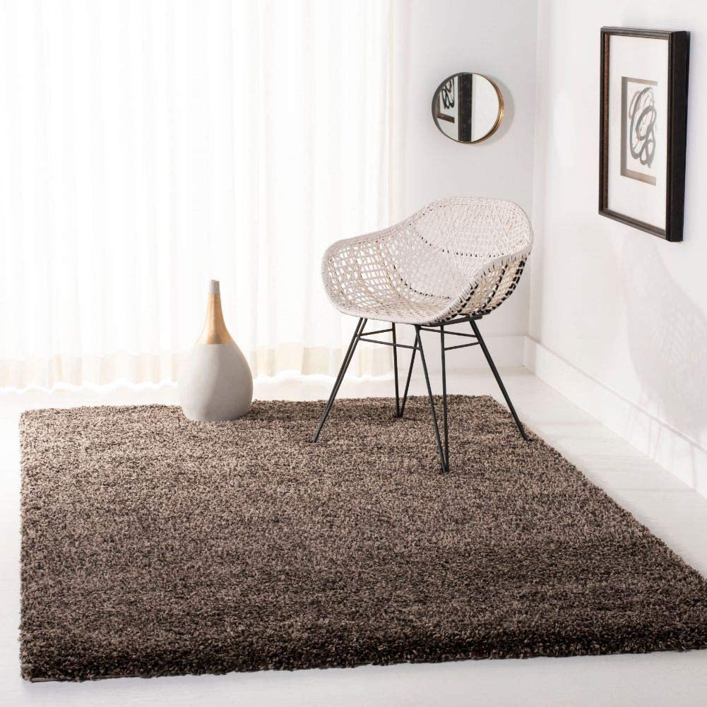 Mushroom Solid Microfiber Shaggy Rug