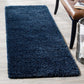 Navy Solid Microfiber Shaggy Rug