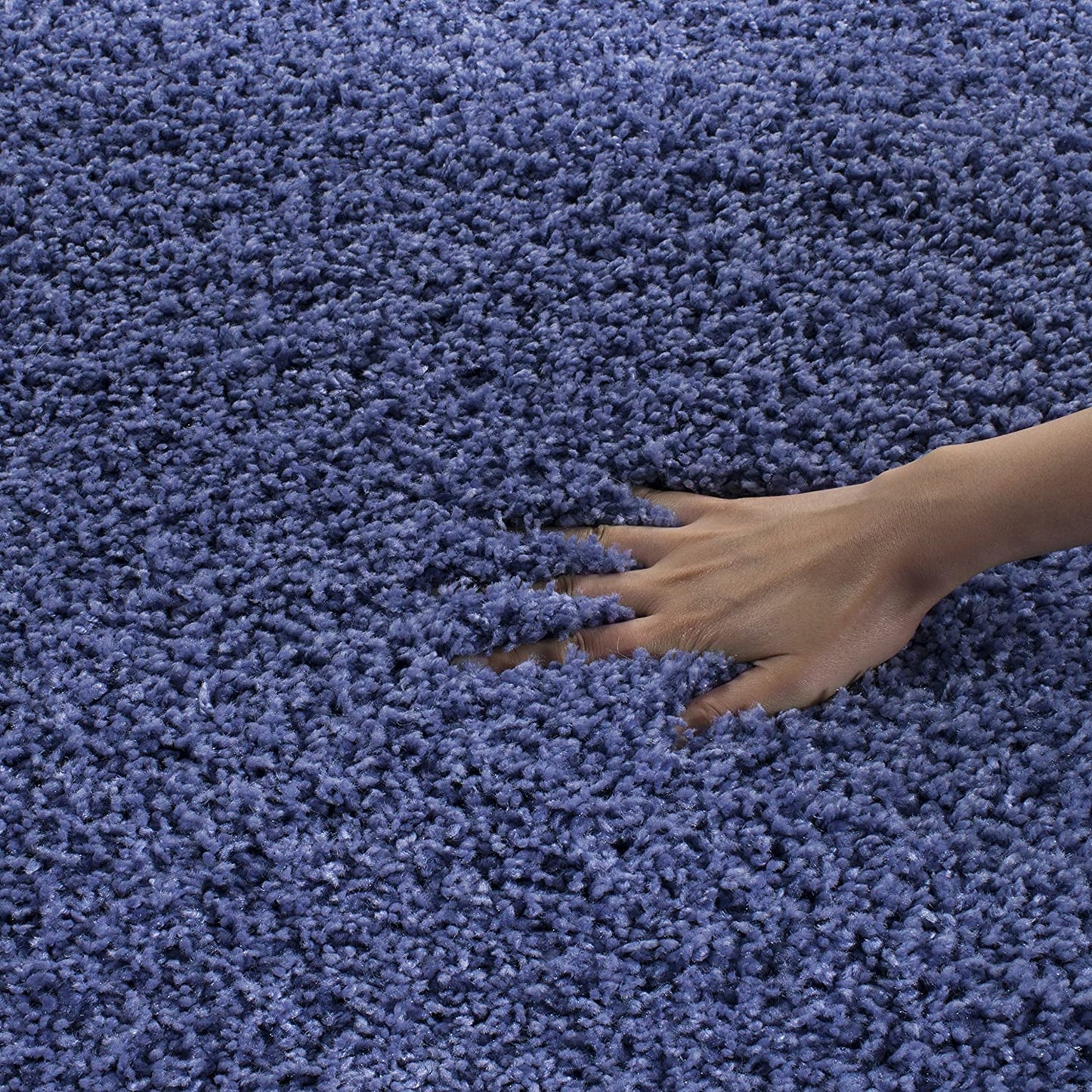 Periwinkle Solid Microfiber Shaggy Rug