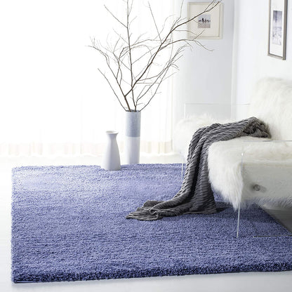 Periwinkle Solid Microfiber Shaggy Rug