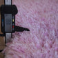 Pink Solid Microfiber&Silk Shaggy Rug