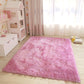 Pink Solid Microfiber&Silk Shaggy Rug