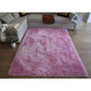 Pink Solid Microfiber&Silk Shaggy Rug