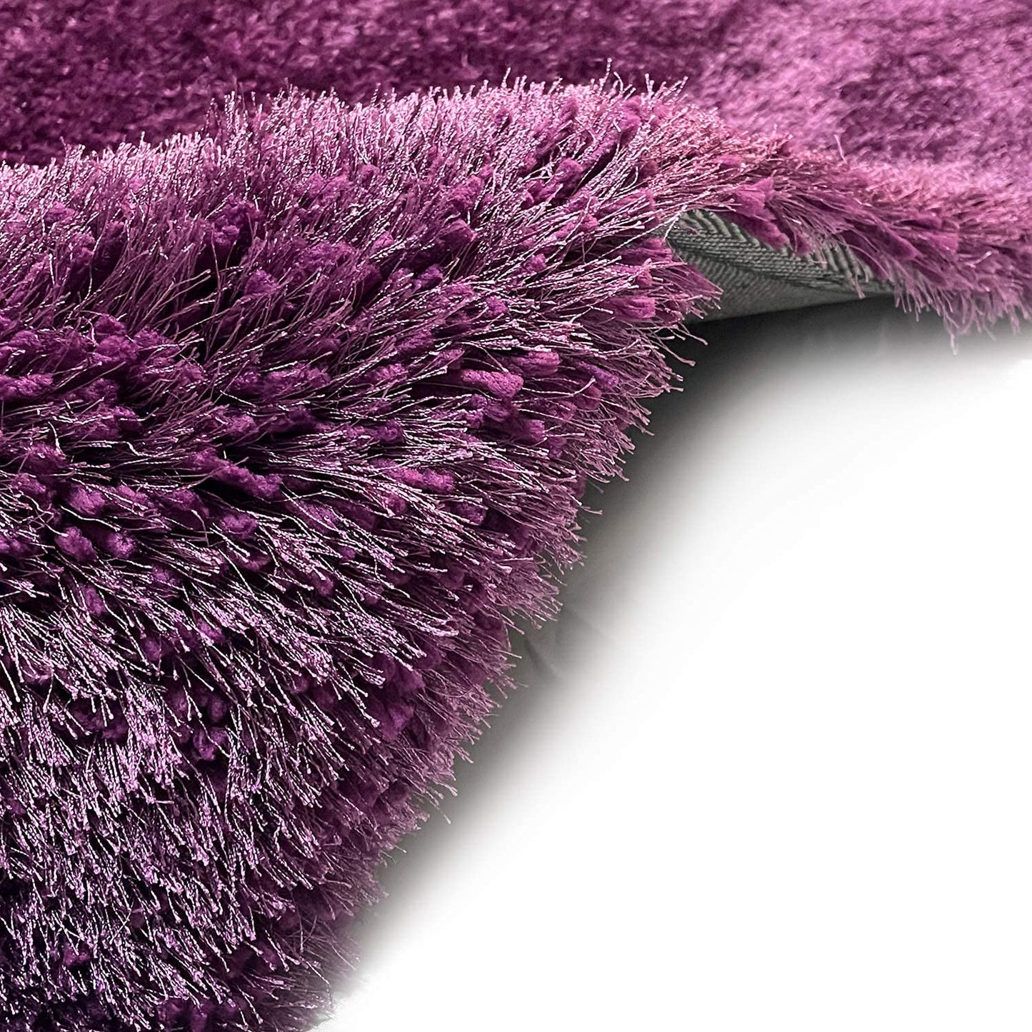 Purple Solid Microfiber&Silk Shaggy Rug