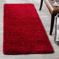 Red Solid Microfiber Shaggy Rug