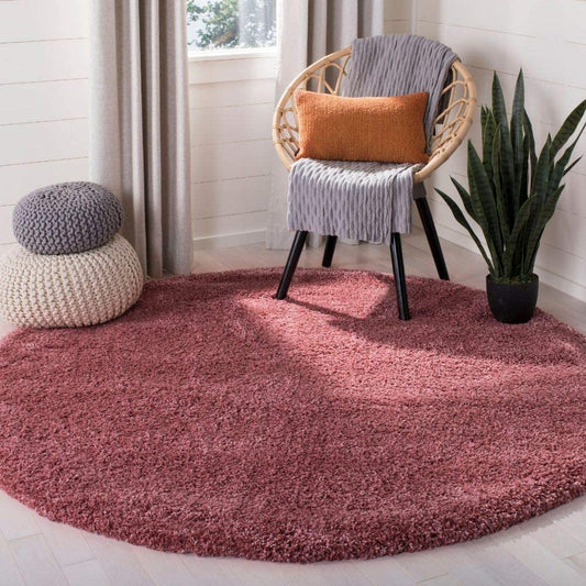 Rose Solid Microfiber Shaggy Rug