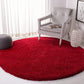 Red Solid Microfiber Shaggy Rug