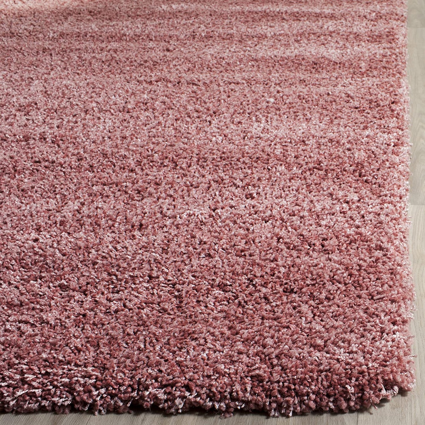 Rose Solid Microfiber Shaggy Rug