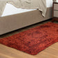 Rust Solid Microfiber&Silk Shaggy Rug