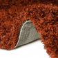 Rust Solid Microfiber&Silk Shaggy Rug