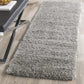 Silver Solid Microfiber Shaggy Rug