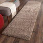 Taupe Solid Microfiber Shaggy Rug