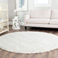 White Solid Microfiber Shaggy Rug