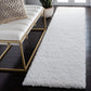 White Solid Microfiber Shaggy Rug