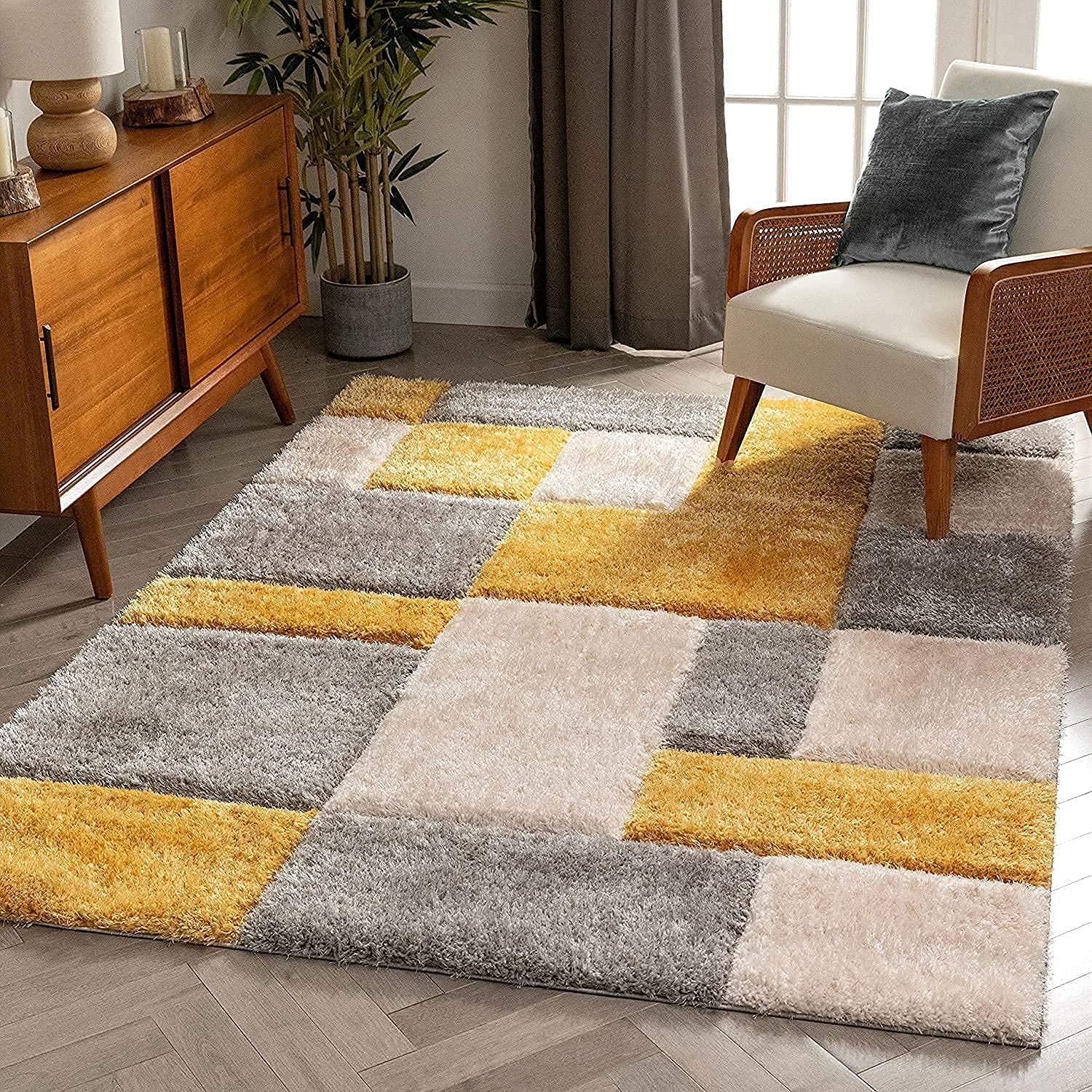 Yellow Fluffy Shaggy Rug