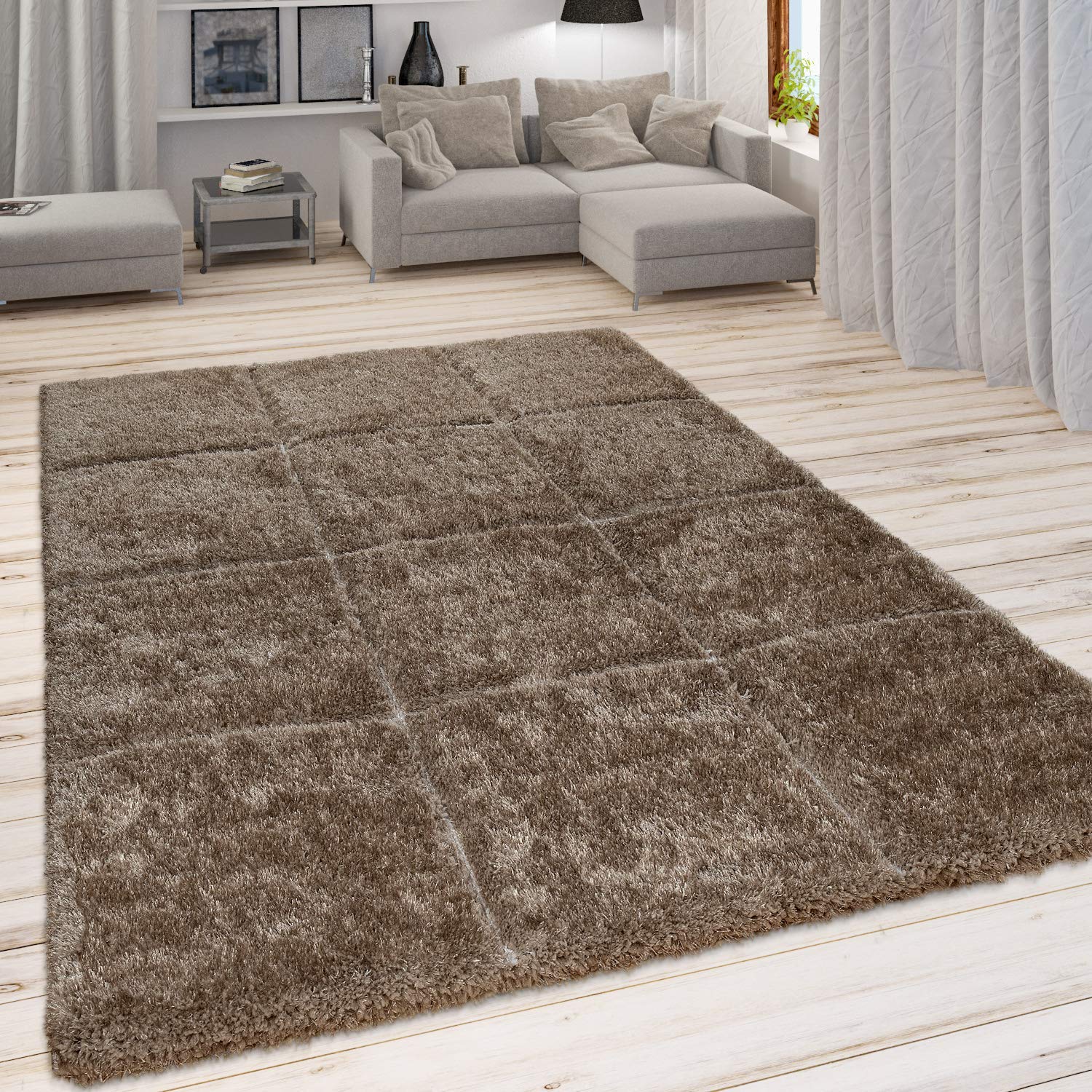Brown Fluffy Shaggy Rug