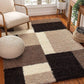 Brown Multicolor Microfiber Shaggy Rug