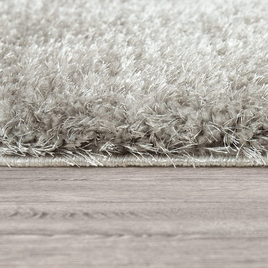 Grey 3D Microfiber&Silk Shaggy Rug