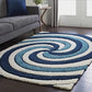 Blue White 3D Microfiber Shaggy Rug