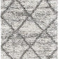 Grey Beige Diamond Trellis Microfiber Shaggy Rug