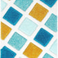 Blue Yellow 3D Microfiber&Silk Shaggy Rug