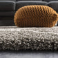 Grey Ivory Diamond Trellis Microfiber Shaggy Rug