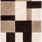 Cream Brown 3D Microfiber&Silk Shaggy Rug