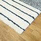 White Blue Microfiber Shaggy Rug