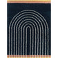 Navy Multicolor Microfiber Shaggy Rug