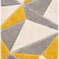 Yellow Grey 3D Microfiber&Silk Shaggy Rug