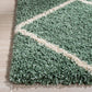 Green Ivory Diamond Trellis Microfiber Shaggy Rug