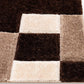 Cream Brown 3D Microfiber&Silk Shaggy Rug