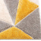 Yellow Grey 3D Microfiber&Silk Shaggy Rug