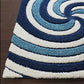 Blue White 3D Microfiber Shaggy Rug