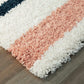 White Multicolor Microfiber Shaggy Rug